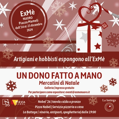 All&#039;ExMè ritorna &#039;Un Dono fatto a Mano&#039; dall&#039;14 al 23 dicembre 2024. I Mercatini di Natale nel cuore della città. Se vuoi partecipare come espositore, scarica il bando e il regolamento dell&#039;evento.